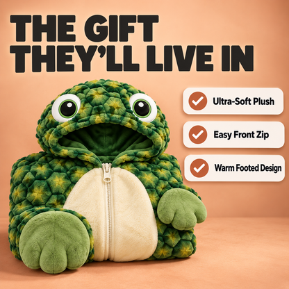Cozy Turtle Plush Baby Onesie