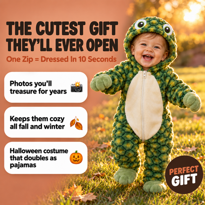 Cozy Turtle Plush Baby Onesie