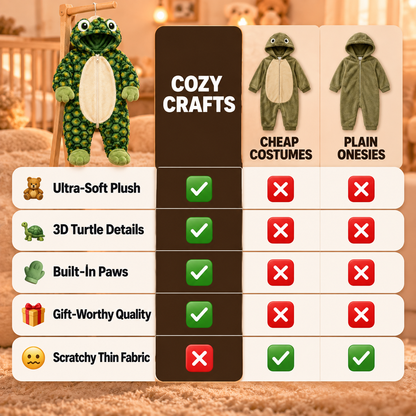 Cozy Turtle Plush Baby Onesie
